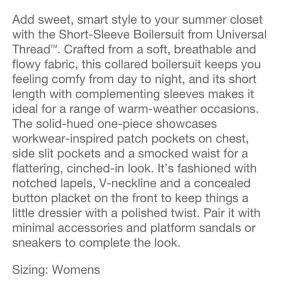 Universal Thread Short Sleeve White Linen Jumpsuit Romper XXL New - Picture 4 of 9